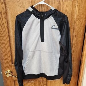 Russell Athletic Black and White Quarter-Zip Pullover